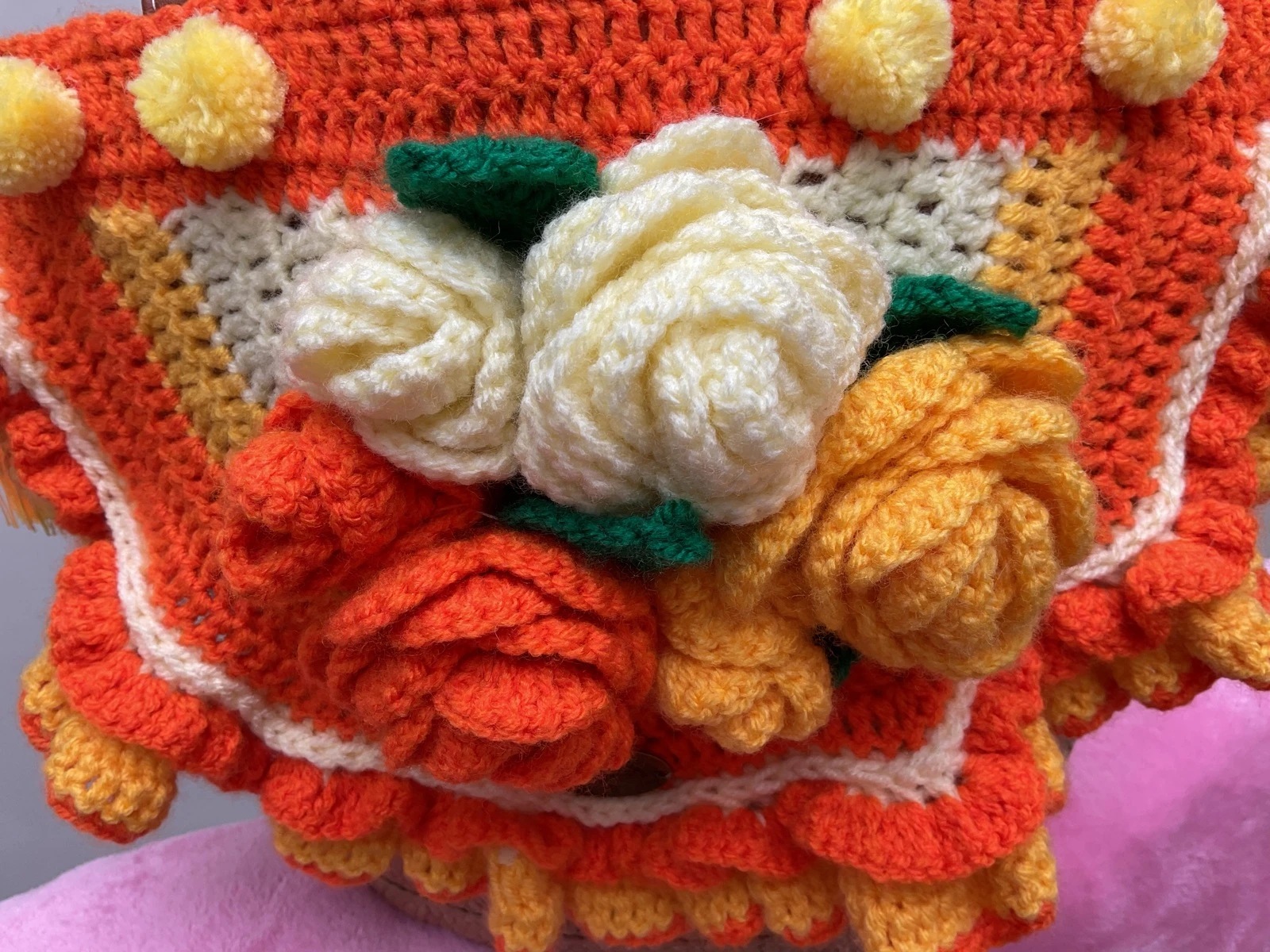 Mand/Tas Orange Rose. Made By Anne. SALE! – photo 2